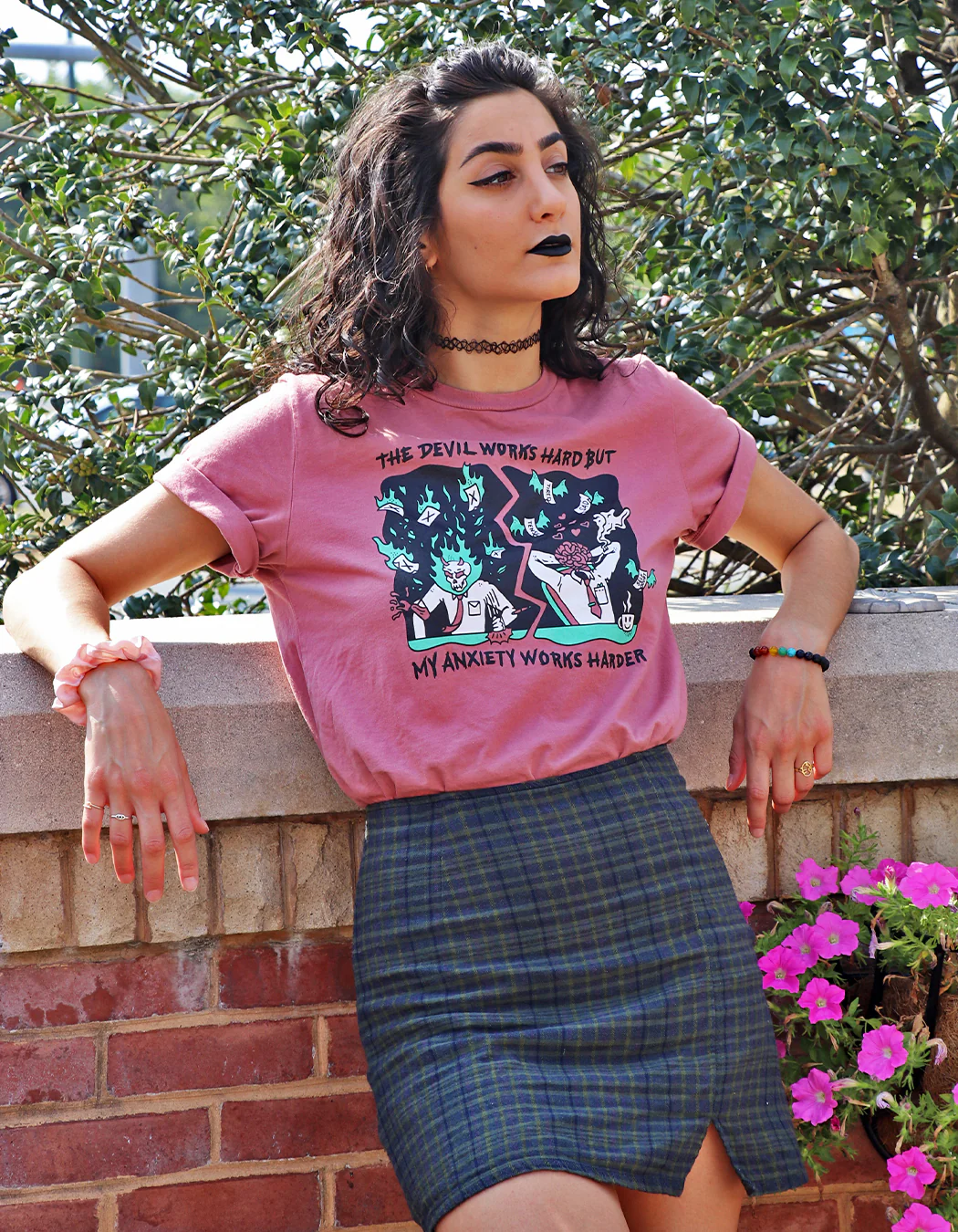 Devil Works Hard: Anxiety Graphic Tee - Image 6